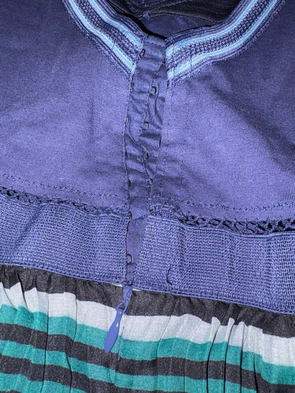 Free People Blue and Green Striped Maxi Dress Size 6 - Picture 5 of 5